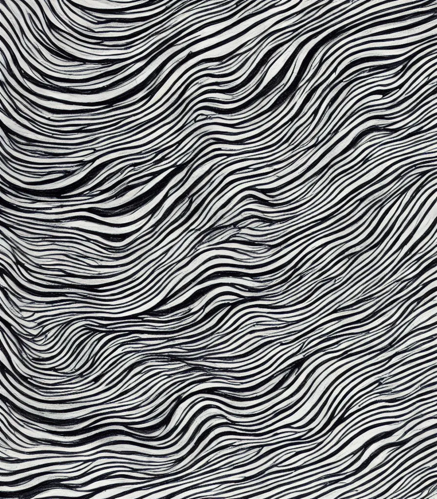 Prompt: a beautiful painting of symmetric waves on the coast, lineart, charcoal sketch, extremely fine finish, high detail, simple style