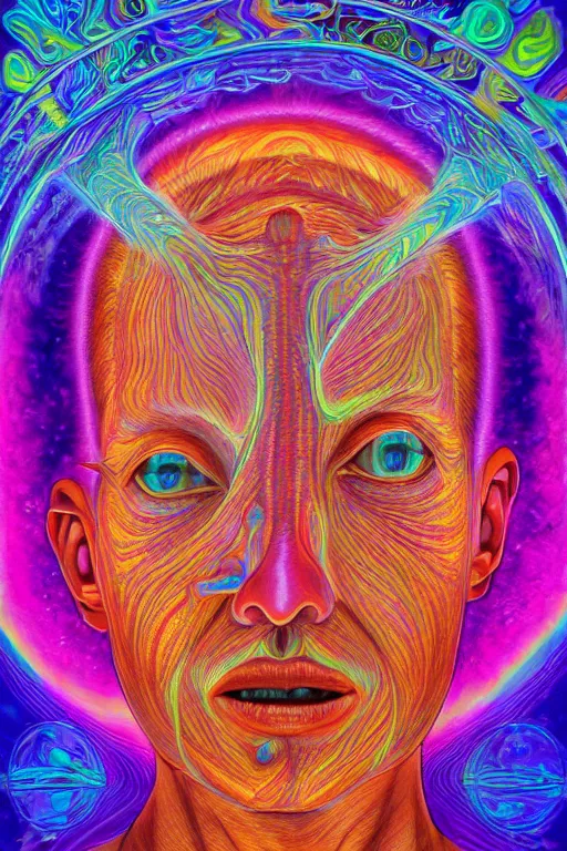 Image similar to the mind on lsd, 4 k award winning alex grey, artstation