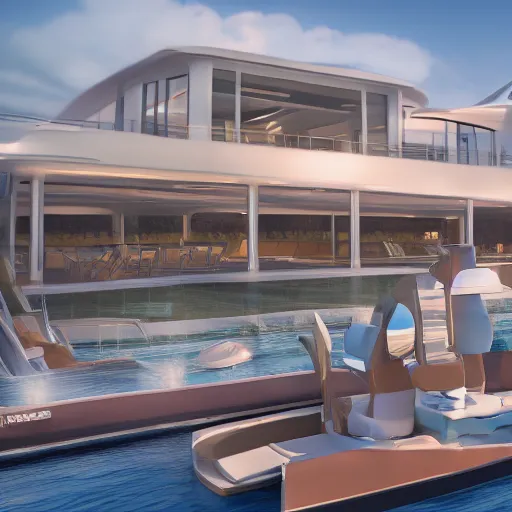 Image similar to yachting club, concept art, octane render