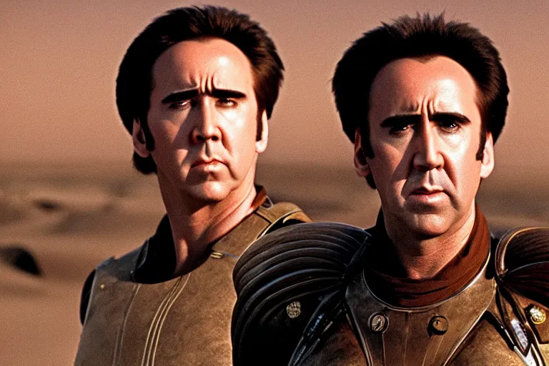 Image similar to Nicolas cage in dune high resolution still