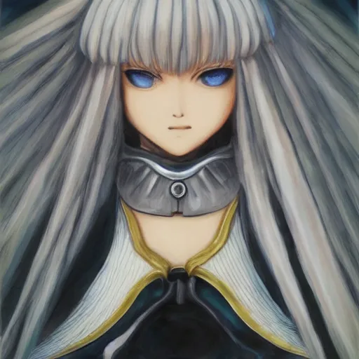 Prompt: griffith from the anime berserk, still image oil painting trending on artstation