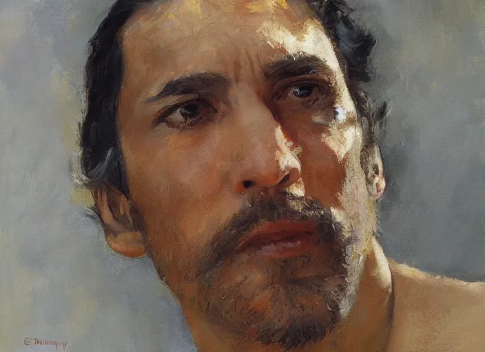 Image similar to a highly detailed beautiful portrait of martin ramirez, by gregory manchess, james gurney, james jean