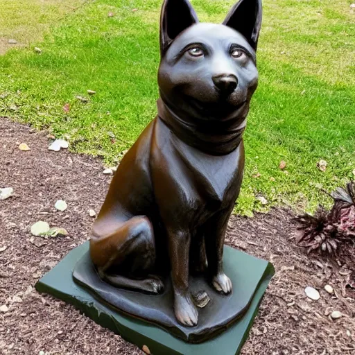 Image similar to bronze statue from a shiba inu