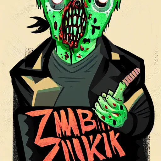 Prompt: zombie punk by malika favre