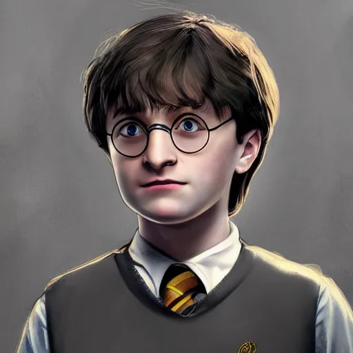 Image similar to a close up portrait of harry potter as a child, art station, highly detailed, concept art, wide angle