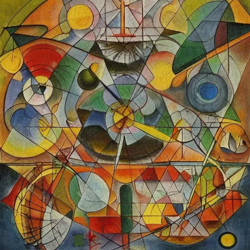 Image similar to mathematical equations inspired by bosch, bosch, kandinsky, miro, bosch, klee. mathematical paradise, detailed beautiful animals, equation heaven, detailed beautiful plants, platonic solids, elegant intricate diagrams, beautiful equations, oil paint, hyperrealistic, on loan from louvre, masterpiece