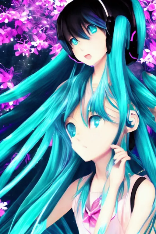 Image similar to beautiful wallpaper of hatsune miku