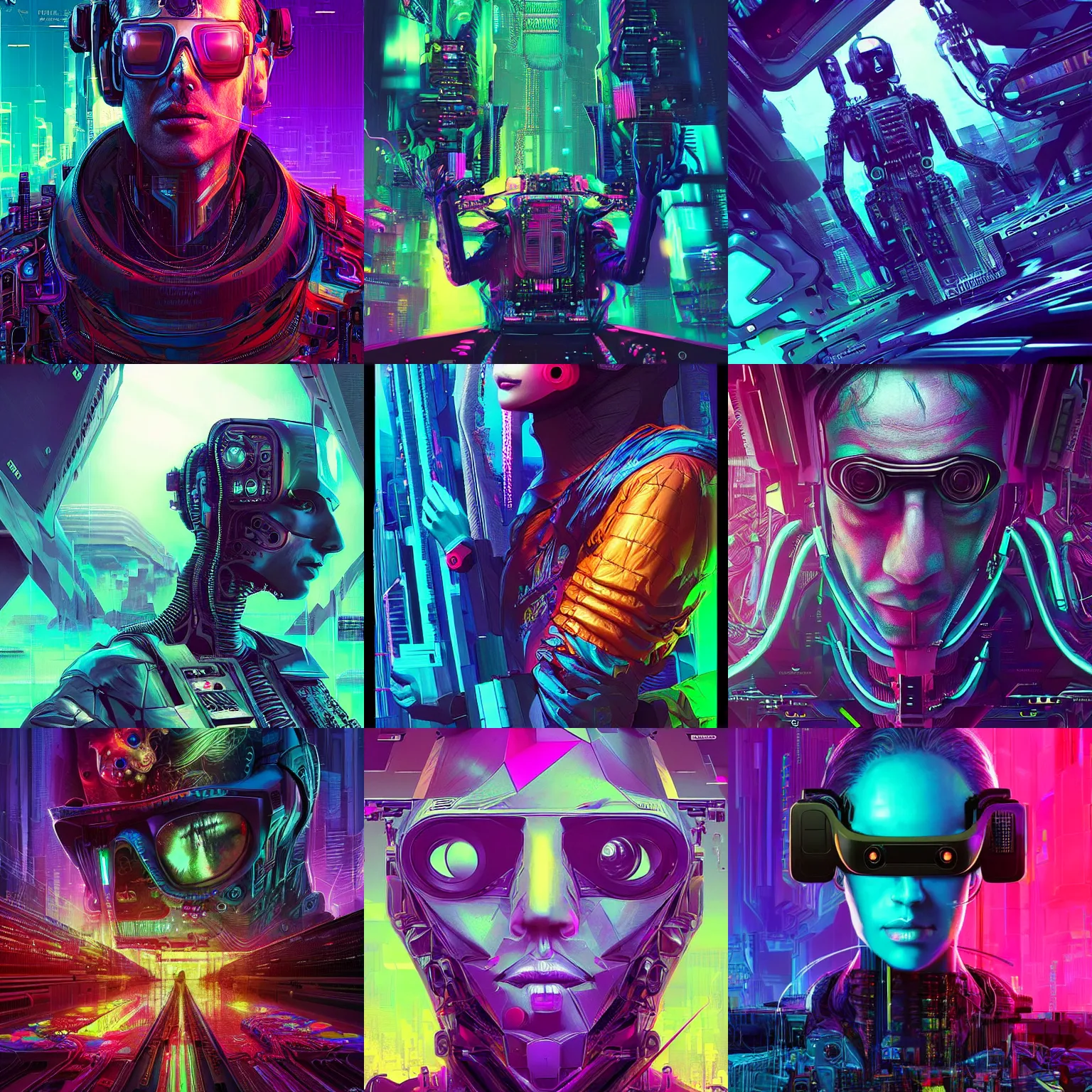Prompt: silicon valley virtual reality 1 0 th anniversary, cyberpunk art by android jones, cyberpunk art by beeple!!!, synthesize, darksynth, trading on artstation