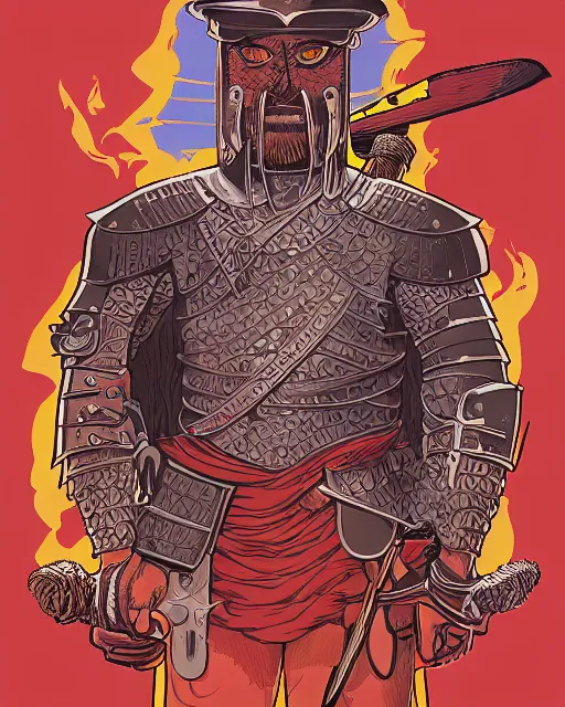 Image similar to ultrareallistic illustration of barbaric spanish conquistador, symmetrical, by yoichi hatakenaka, studio ghibli and dan mumford