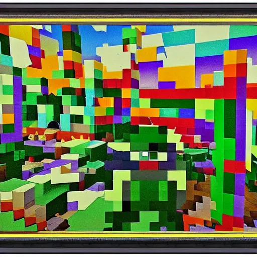 Image similar to minecraft world by man ray