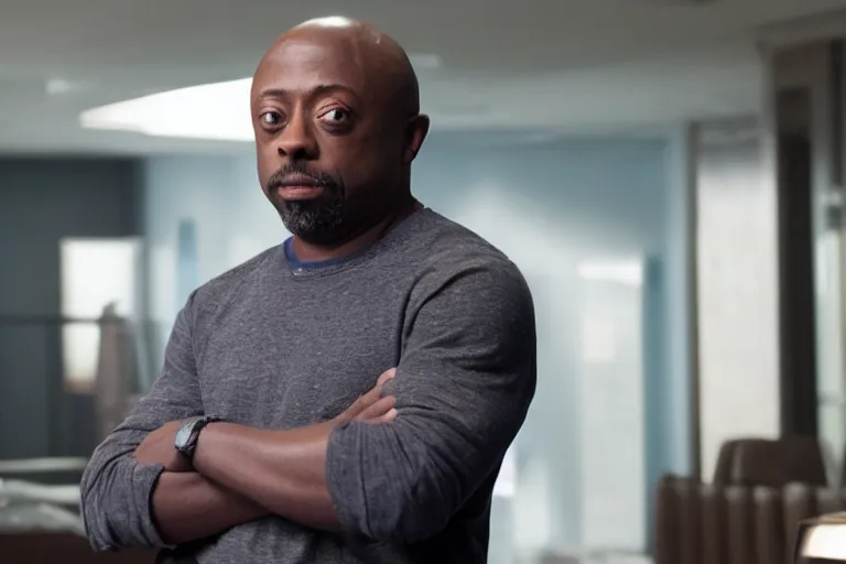 Image similar to donnell rawlings as ashy larry movie still, from the new die hard movie, 8 k, realistic