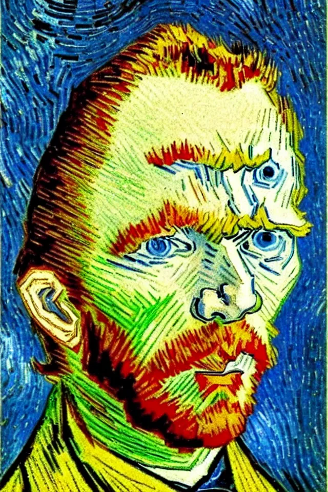 Image similar to wink, winking self - portrait of van gogh, wink and smile, happy vincent, one eye closed