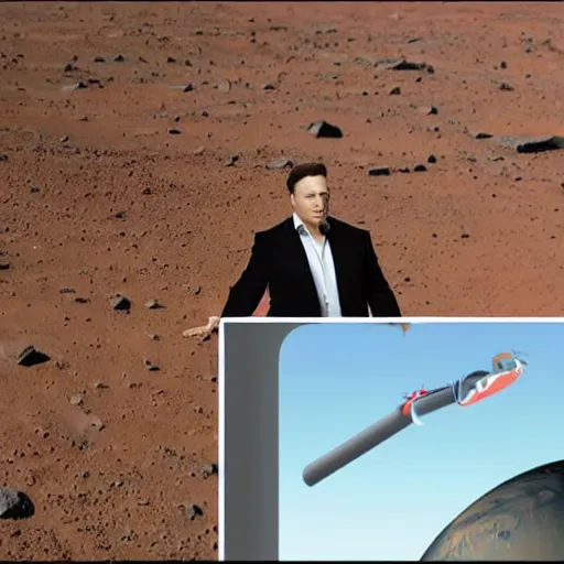 Prompt: elon musk on the planet mars