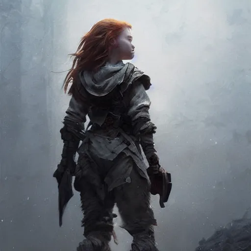 Image similar to a highly detailed epic cinematic concept art CG render digital painting artwork: Sadie Sink. By Greg Rutkowski, Ilya Kuvshinov, WLOP, Stanley Artgerm Lau, Ruan Jia and Fenghua Zhong, trending on ArtStation, subtle muted cinematic colors, made in Maya, Blender and Photoshop, octane render, excellent composition, cinematic atmosphere, dynamic dramatic cinematic lighting, precise correct anatomy, aesthetic, very inspirational, arthouse