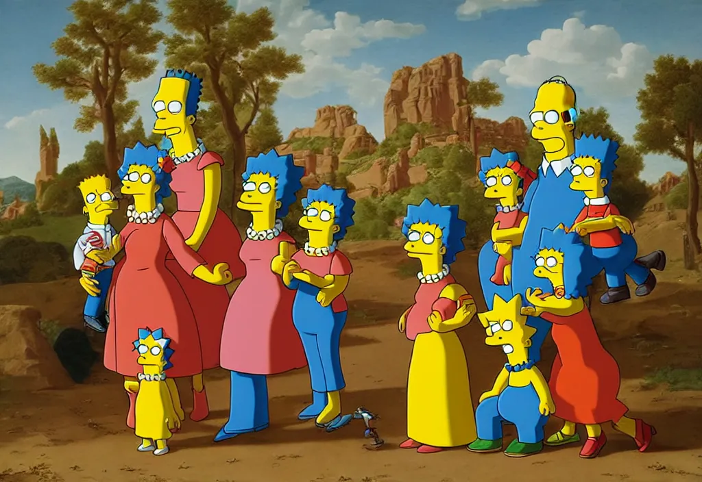 Image similar to the simpsons by jacques - louis david