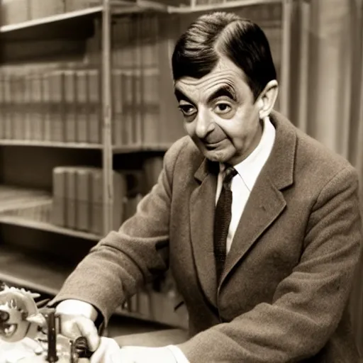 Prompt: Mr Bean working on the Manhattan Project