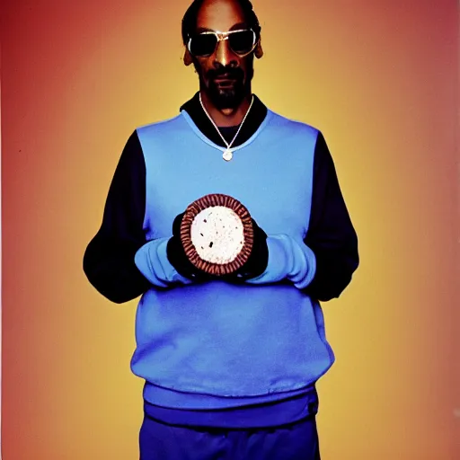 Image similar to Snoop Dogg holding an Oreo Cookie for a 1990s sitcom tv show, Studio Photograph, portrait, C 12.0