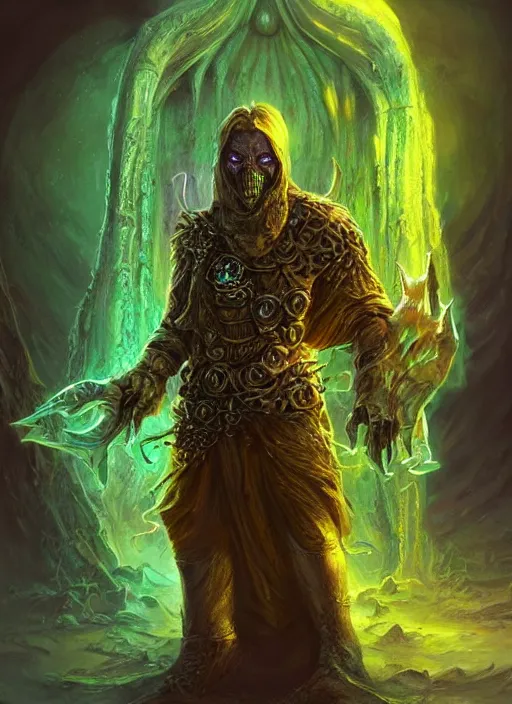 Image similar to hastur, ultra detailed fantasy, dndbeyond, bright, colourful, realistic, dnd character portrait, full body, pathfinder, pinterest, art by ralph horsley, dnd, rpg, lotr game design fanart by concept art, behance hd, artstation, deviantart, hdr render in unreal engine 5