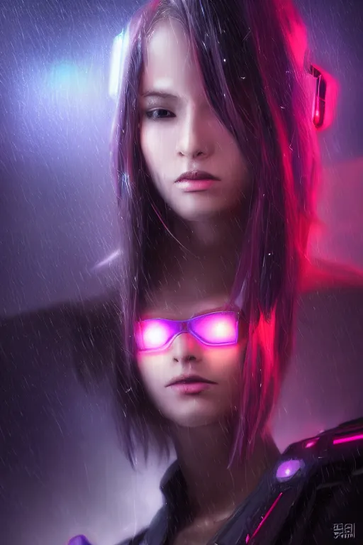 Image similar to portrait futuristic superb cyberpunk young female Summoner, in futuristic stormy heavy snowy thunder flashing tokyo rooftop cyberpunk night, ssci-fi, fantasy, intricate, very very beautiful, elegant, neon light, highly detailed, digital painting, artstation, concept art, soft light, hdri, smooth, sharp focus, illustration, art by tian zi and craig mullins and WLOP and alphonse mucha