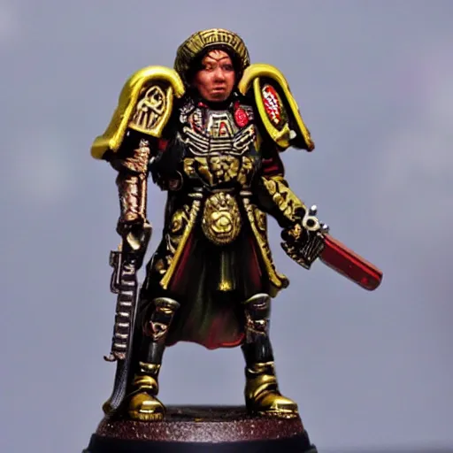 Image similar to God Emperor BongBong Marcos, Warhammer 4K ,