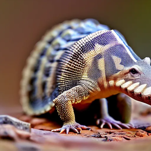 Image similar to a lizzard - armadillo - hybrid, animal photography