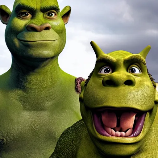 Image similar to dinosaur in the colour and shape of Shrek