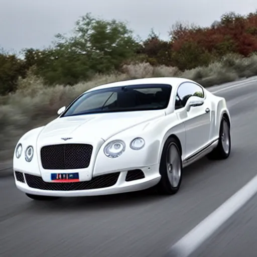 Image similar to white Bentley Continental Gt !Exploding