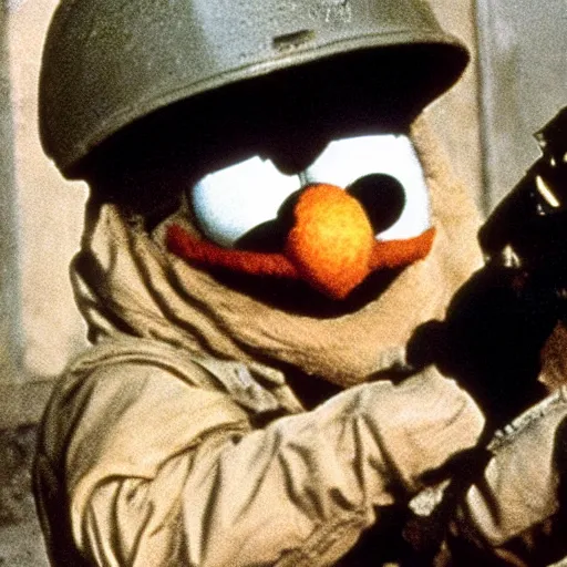 Prompt: Elmo in Stalker (1979 film).