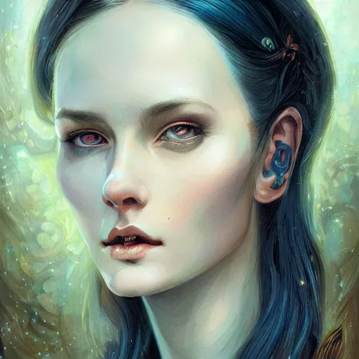 Prompt: a portrait in the style of anna dittmann and donato giancola.