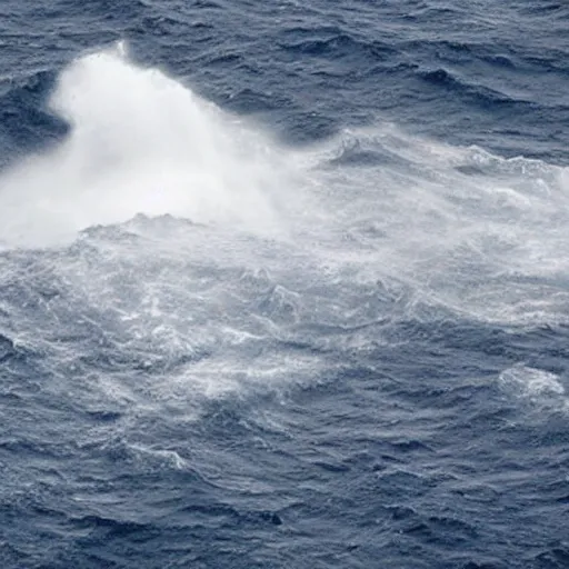 Image similar to a cube in the middle of the sea with images of a tumultuous sea squall on its sides. in the style of Richard Serra