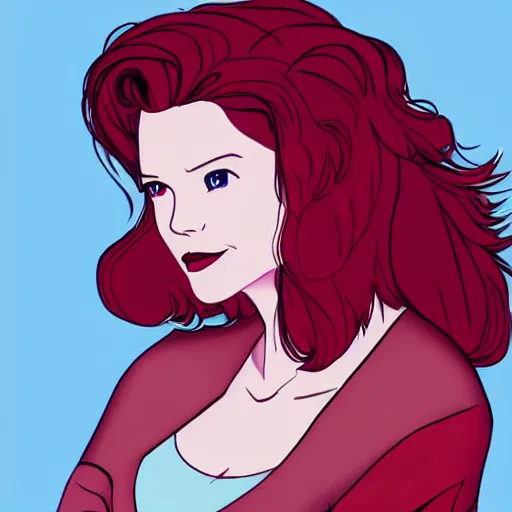 Image similar to heather chandler, heathers ( 1 9 8 9 ), beautiful fanart, deviantart, digital art, red hair, mean, beautiful, dangerous