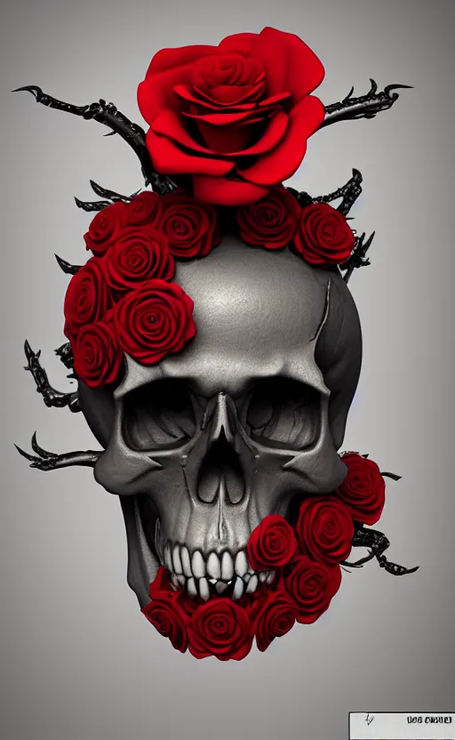 skull made of red roses, organic horror, devil, death, | Stable ...
