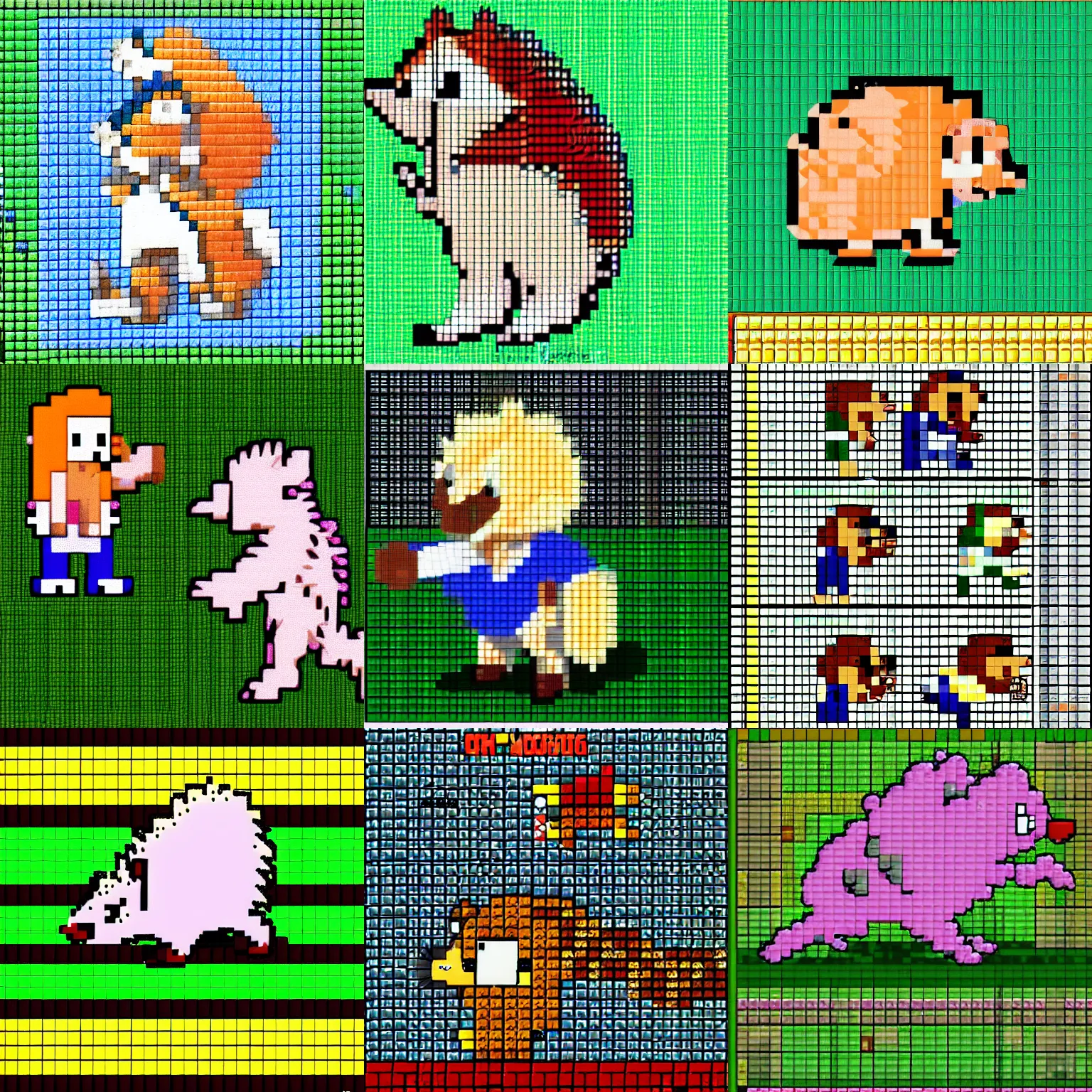 Prompt: running hedgehog sprite 8 bit