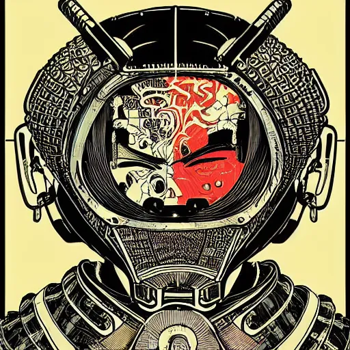 Image similar to cybernetic samurai by Yuko Shimizu