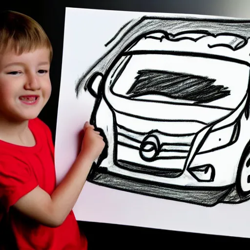 Image similar to a child's bad drawing of a car