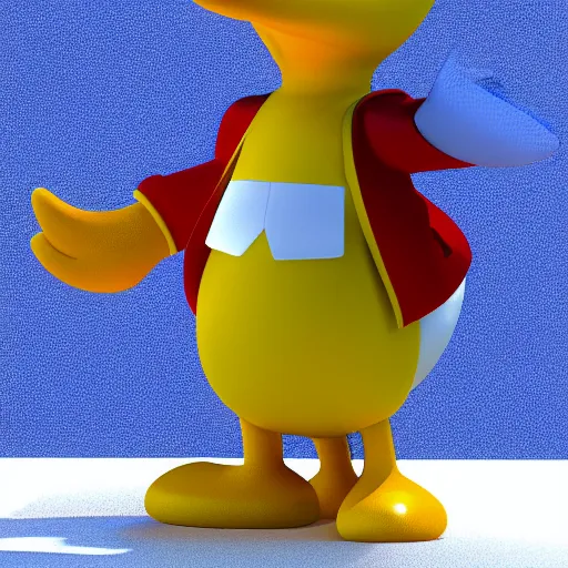 Prompt: 3d render of Donald duck