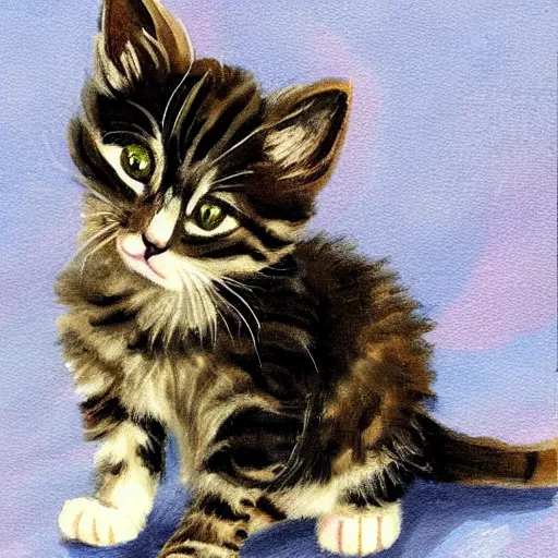 Prompt: painting of cute kitten with the body of a black man