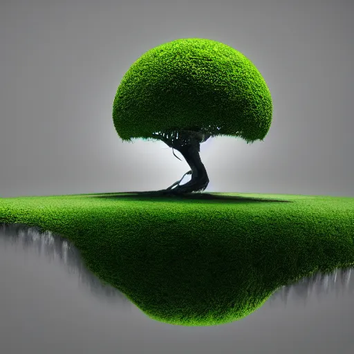 Image similar to tree in the form of nike logo swoosh, photo realistic, octane render