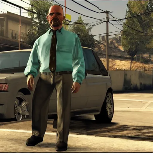 Image similar to Walter White as a GTA V loading screen