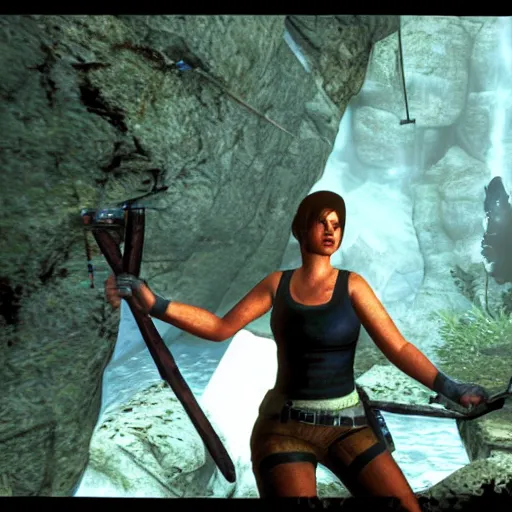 Image similar to an in-game screenshot of Adele in Tomb Raider (1996) PlayStation one 1