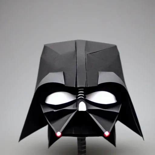 Prompt: darth vader origami, highly detailed