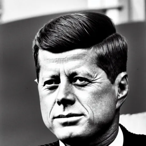 Image similar to b / w photo of jfk, no hair, bald