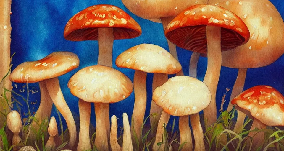 Image similar to a beautiful painting of mushrooms by Tokio Aoyama, Mario Martinez, David Normal