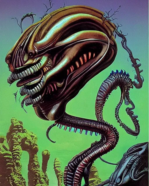 Prompt: alien xenomorph by roger dean