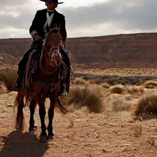 Image similar to screenshot of the lone ranger walking ont a tv film set with a film crew, behind the scenes, 2 4 mm lens, directed by wince mcstevens, tense scene, moody dramatic light