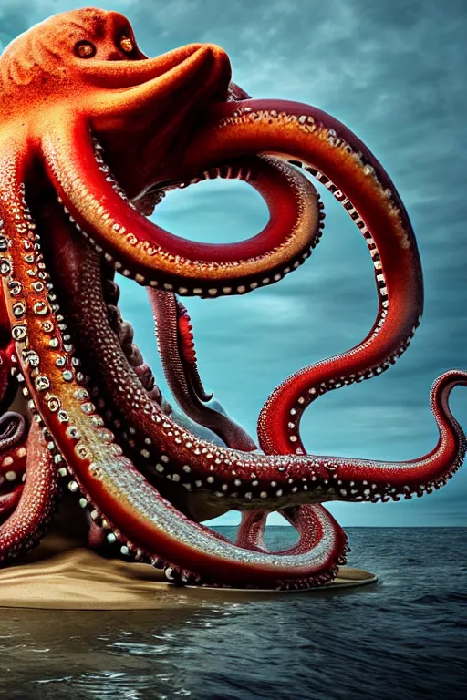 Prompt: fisherman hunting giant octopus, photorealistic, smooth, 4 k, aesthetic lighting, baroque object, hyperdetailed, professional photography, pullitzer winning, photo by : canon eos 5 d mark iv, by karah mew and adnan abidi