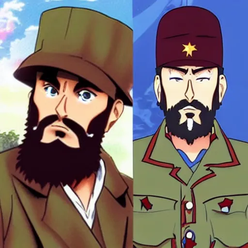 Image similar to fidel castro anime