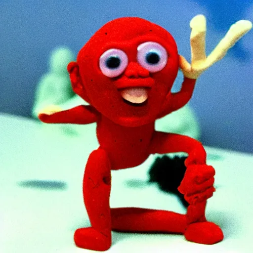 Prompt: claymation image of morph trapped in hell