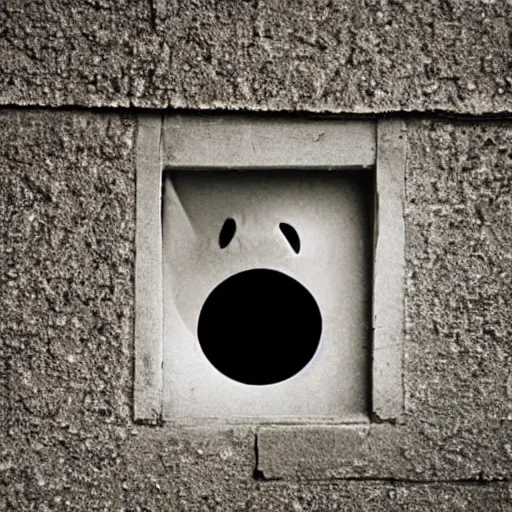 Image similar to a very nosy person not minding their own business, man peeping through a peek hole, creepy,