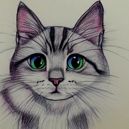 Prompt: drawing of cute cute cute cute cute cat